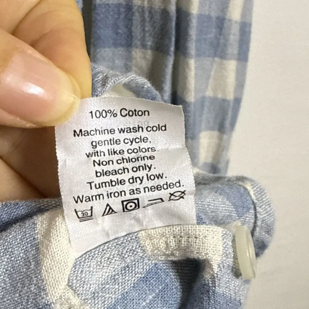 J.Crew Men's Homespun Slim Button Down Shirt Size Medium Blue Plaid Long Sleeve